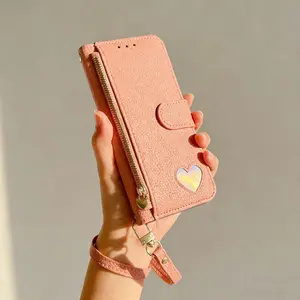 Flip Wallet Phone Case with Card Slots, Hand Strap/ Crossbody Long Strap  PU Leather Cover Compatible with iPhone 17 Air 16 Pro Max  /16/15/14 Plus/13 Pro/12 For Girl，Lady Accessories