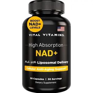 Vital Vitamins NAD Supplement - NAD+ (Nicotinamide Adenine Dinucleotide) for Men & Women - Made with Liposomal Delivery - Cellular Anti-Aging Support, Energy, Focus - 30-Day Supply