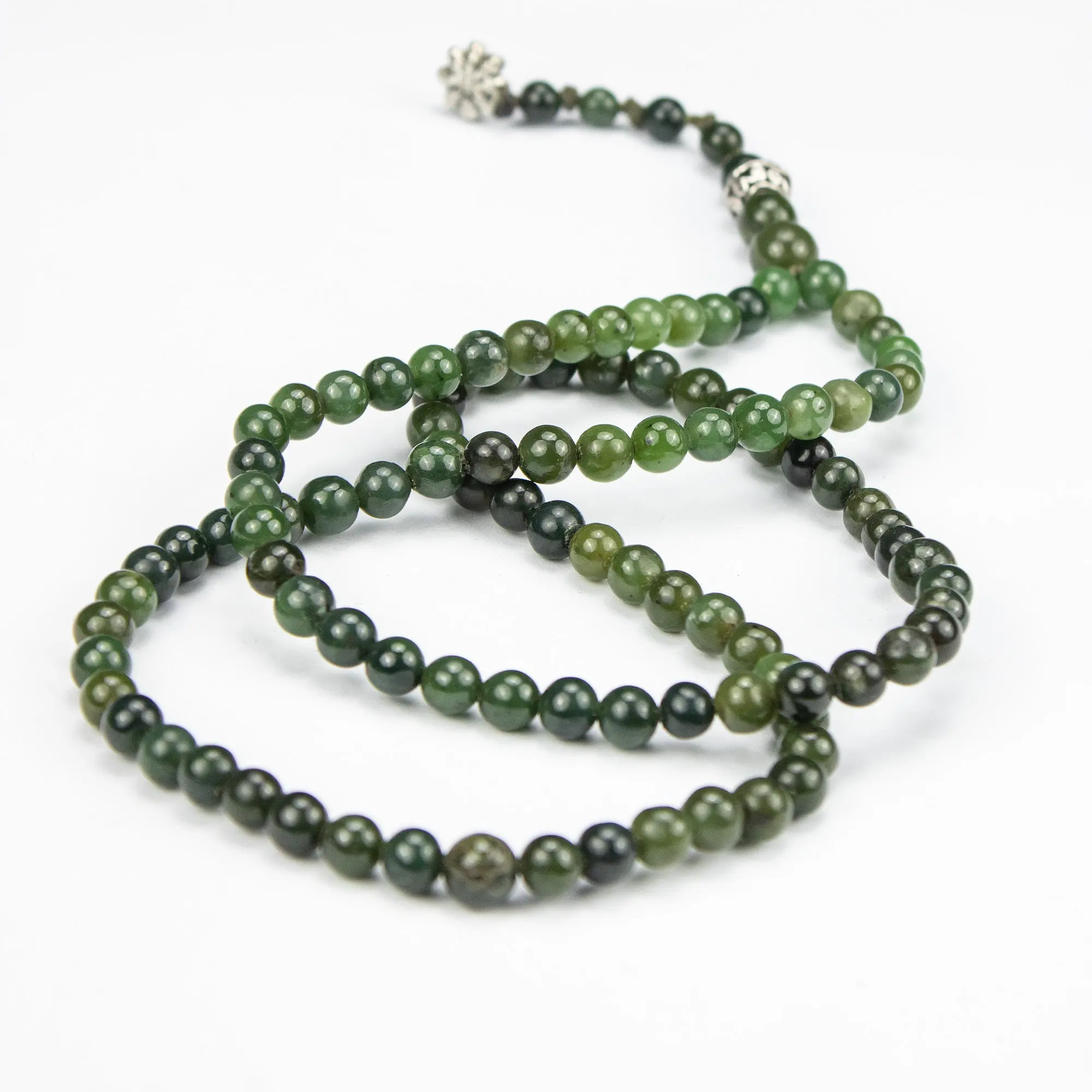 Premium Afghan Nephrite Jade Tasbih 100 Beads – Natural Green Gemstone Prayer Beads Handmade Misbaha