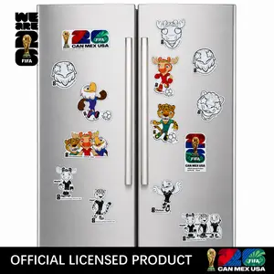 FIFA Mascot Magnetic Stickers,Car, Fridge, Mailbox & Garage Door Magnets – Soccer Fan Décor for Metal Surfaces Decor summerwins,summerwins Game Day Decoration Collectible Use