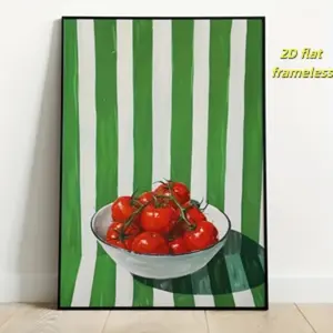 1 piece of tomato art trend decoration canvas printing, modern apartment, living room, bedroom playful decoration 2D flat canvas printing poster