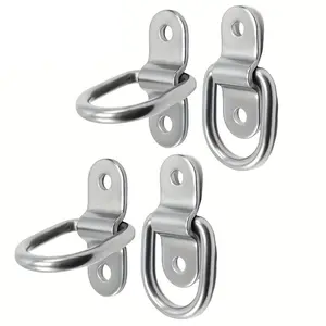 4-Piece Heavy-Duty D-Ring Tie-Down Mounting Plates, Suitable for Left Side Truck Loading, 544.31kg Load Capacity