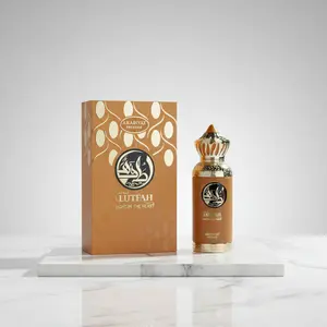 Arabiyat Prestige Lutfah Light in the Heart EDP Spray - Men's Premium Arabian Alcohol-Based Fragrance (2.7 fl oz), Bergamot Blend, Aromatic Woody & Spicy Warmth, Vanilla-Flavored, Spray-On, Packaged Premium Quality Men's Fragrance, Single Item, Premium Qu