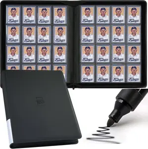 16 Pocket Top Loader Binder, Holds 640 Top Loaders - Premium Top Loader Binder with Sleeves for 3" x 4" Rigid Card Holders for Trading Cards or Sports Cards - Classic Black