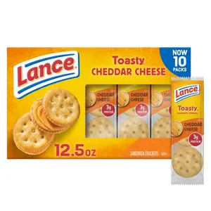 Lance Sandwich Crackers, Toasty Cheddar, 10 Individually Wrapped Packs, 6 Sandwiches Each