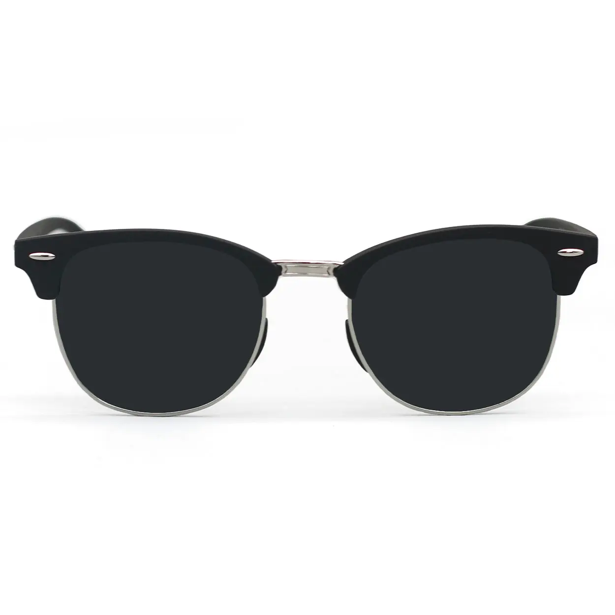 The Masters - Black - Tangle Free Clubmaster Sunglasses - Certified Shatter-Resistant Lenses - UV400 - For Women & Men
