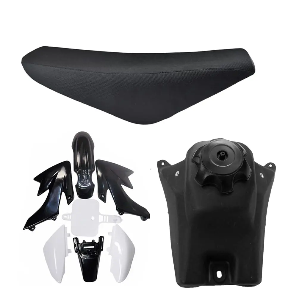 Motorcycle Tall Seat & Gas Fuel Tank & Pit Bike Plastics Fenders Kit Body Panels Complete Set for CRF50 XR50 110cc 125cc Coolster SSR Dirt Bike