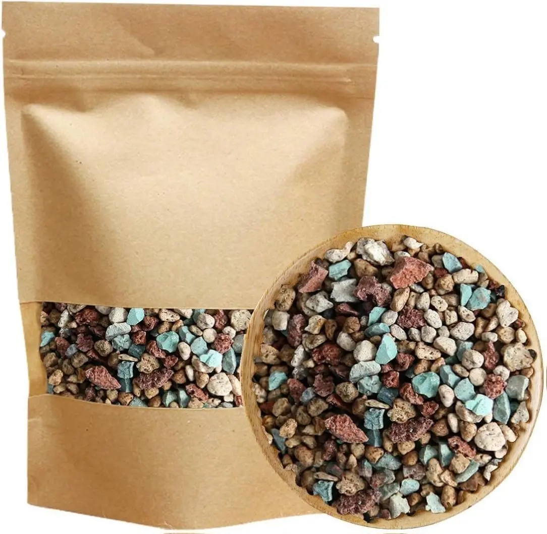 Mix Horticultural Lava Pebbles Pumice Potting Soil Amendment for Succulent Cactus Bonsai Gritty Rock Decorative Gravel Plant Drainage Volcanic Rock for Terrarium Fairy Gardening Top Dressing 2.2lb