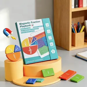 Magnetic Fraction Tiles & Circles Set | Montessori Math Manipulatives with Demo Book & Pen | Hands‑On STEM Learning Tools for Kids | Ideal for Home, Classroom & Homeschool | Perfect Back‑to‑School Educational Gift