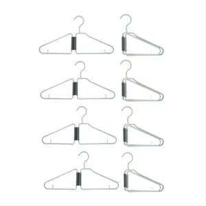 8Pcs Foldable Hangers, Plastic Foldable Hangers, Portable Folding Clothes Hanger, Foldable Travel Hangers (Green)
