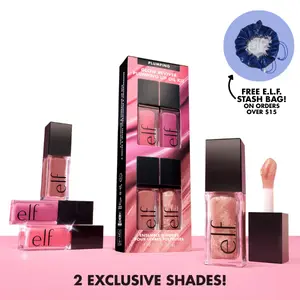 e.l.f. Glow Reviver Plumping Lip Oil Kit, 4 Shades with 2 Exclusive Colors for Ultra-Glossy Plumping Effect & Fresh Minty Scent 7.6mL