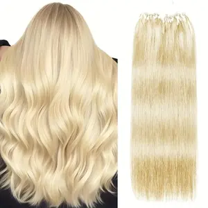 "Micro Loop Human Hair Extensions for Women & Girls, 12-28 Inch 30G 50 Strands, Red Blonde Silky Soft, Undetectable & Comfortable, No Tangle No Shedding for Glamorous Natural Looks "	