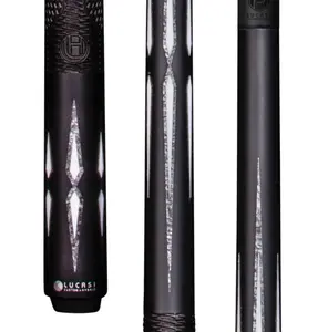 Lucasi Pinnacle Black/Imitation Bone Cue With Carbon Fiber Tech Shaft for Enhanced Performance