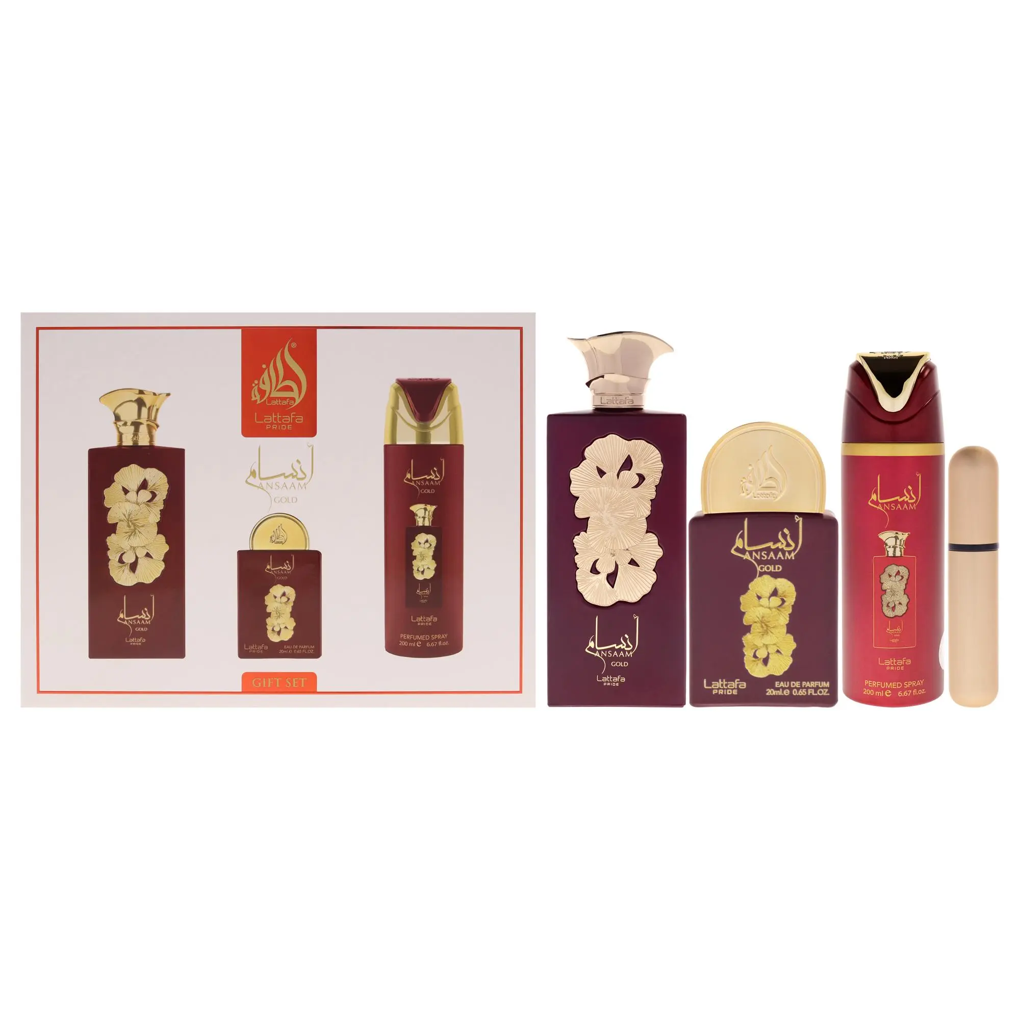 Lattafa Pride Ansaam Gold Eau De Parfum for Women — Mandarin Orange, Pear, Sweet Notes | lattafawomen's prive rose perfume, jasmine, mandarin orange perfume, rose, pear perfume, musk, mandarin orange pear, pear sweet notes, sweet notes jasmine, amber, oud