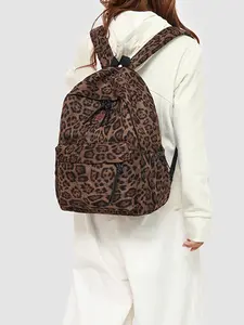 New Large Capacity Leopard Print Multifunctional Backpack, Unisex Laptop Bag for College Students, High School Bookbag, Stylish and Durable