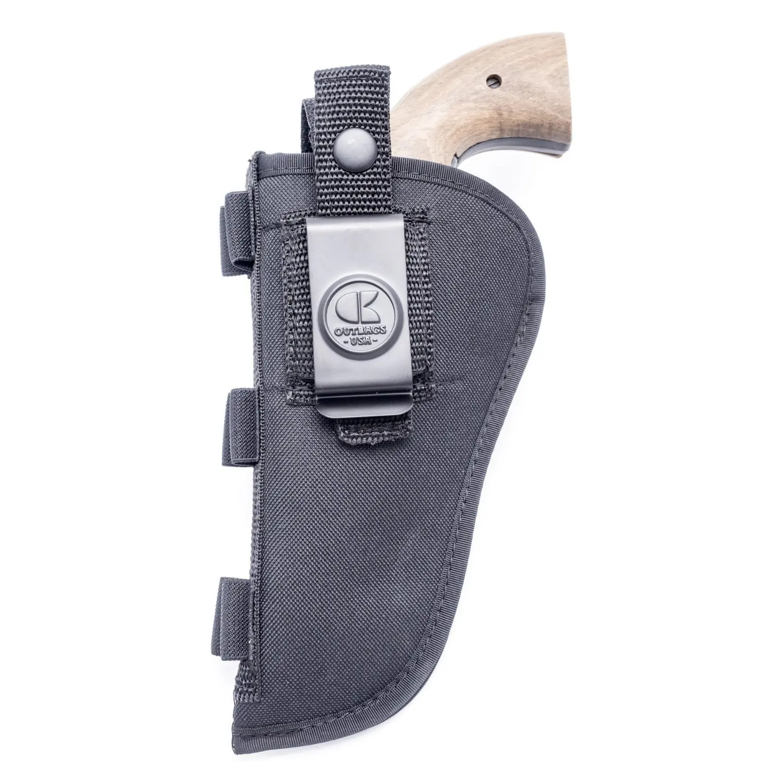 OUTBAGS USA NSC09 Nylon OWB Holster with Ammo Loops - Fits Most 4" Barrel 6-Shot Standard Size Revolvers - Tactical Outside the Waistband Carry - Family Owned & Operated, Made in USA