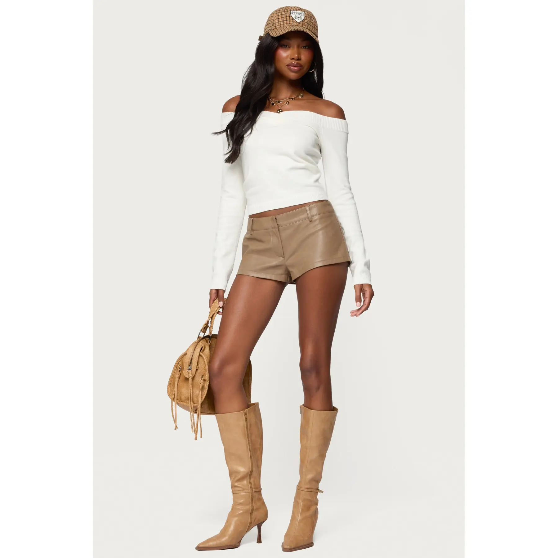 Melaney Faux Leather Micro Shorts