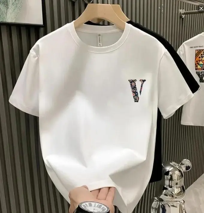 New Classic Men's Fashion Trend Pure Cotton Round Neck Casual Letter Printed T-shirtSuitable for men, women, mothers and friends, couple style, fashionable and loose, youthful and energetic