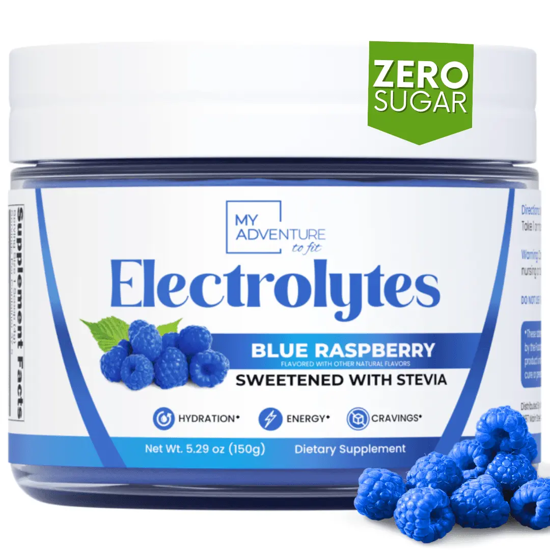 Blue Raspberry Electrolytes 37 Servings Zero Sugar Sweetened with Stevia High in Potassium & Salt for Optimal Hydration