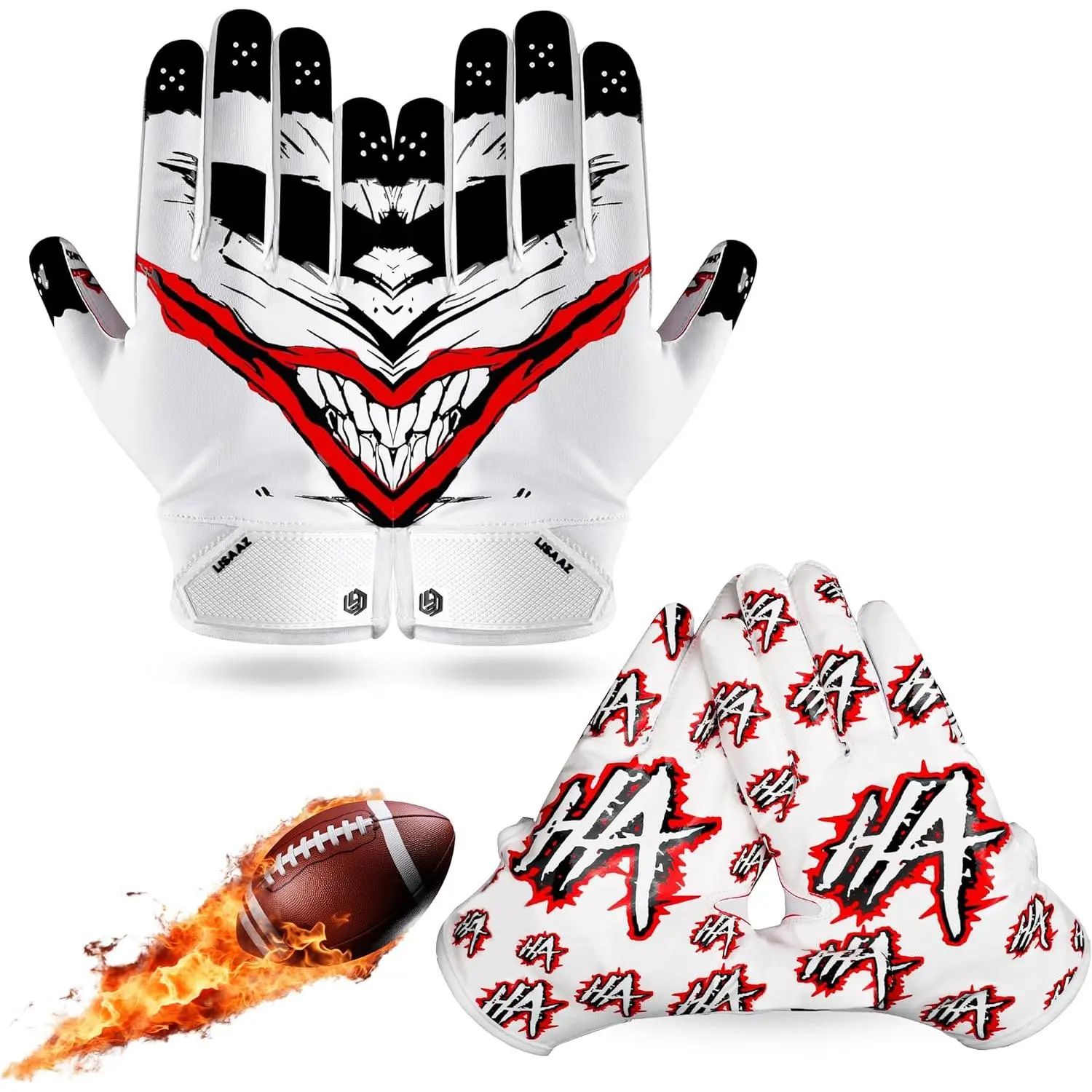 Football Gloves for Youth Boys Girls   Sticky Tacky Wide Receiver Gloves, Flag Football Ages 8-12