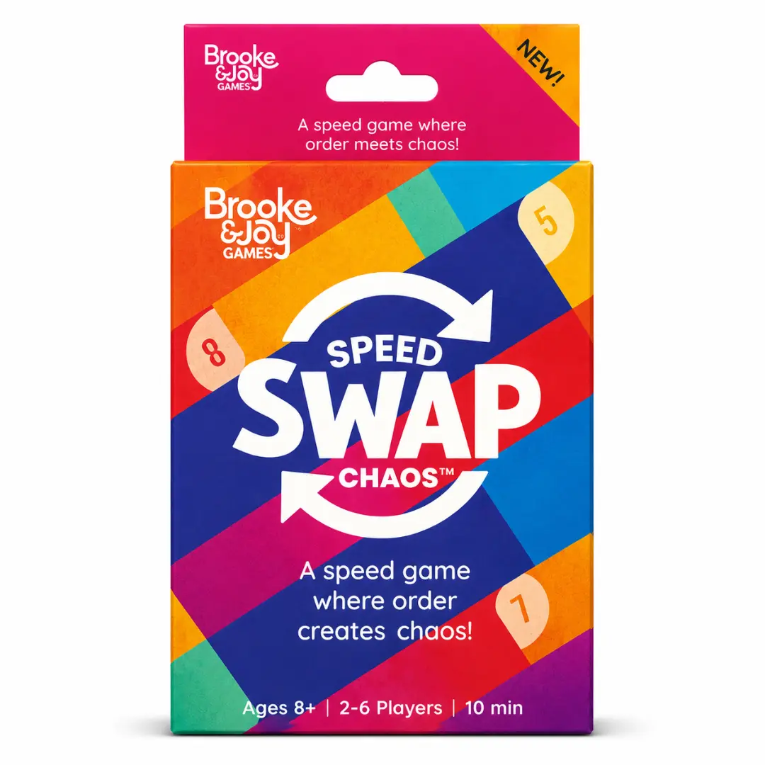 Brooke & Joy Games - Speed Swap Chaos - A Card Game Where Order Creates Chaos! Fast, Fun Family Card Game for Kids, Teens & Adults, Easy to Learn, Perfect for Game Night & Travel, 10-Minute Party Game, Ages 8+
