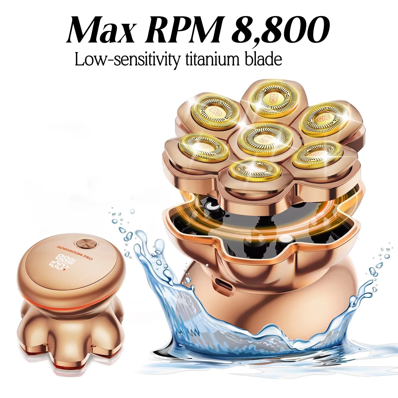 MAXGROOM Replacement Blade, Applicable only to  MAXGROOM 7D Bald Head Shavers,  360 Degree Waterproof Head Hair Shaver,dorm essentials