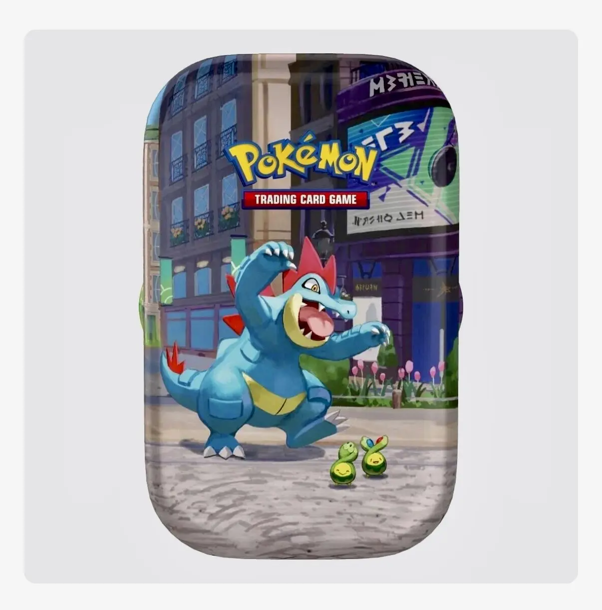 Lumiose City Mini Trading Card Tin - Feraligatr & Budew with Code Card for Live