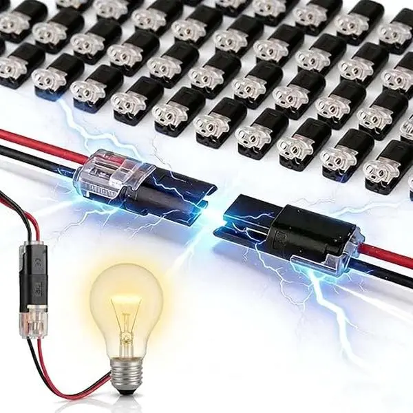 Double-Wire Plug-in Connector Led Light Strip Connectors 2 Pin, Low Voltage Wire Connector with Locking Buckle, Fast Connect Plugs Led Connectors for Strip Lights，Lead strip automotive wiring electricity Power Distribution Secure