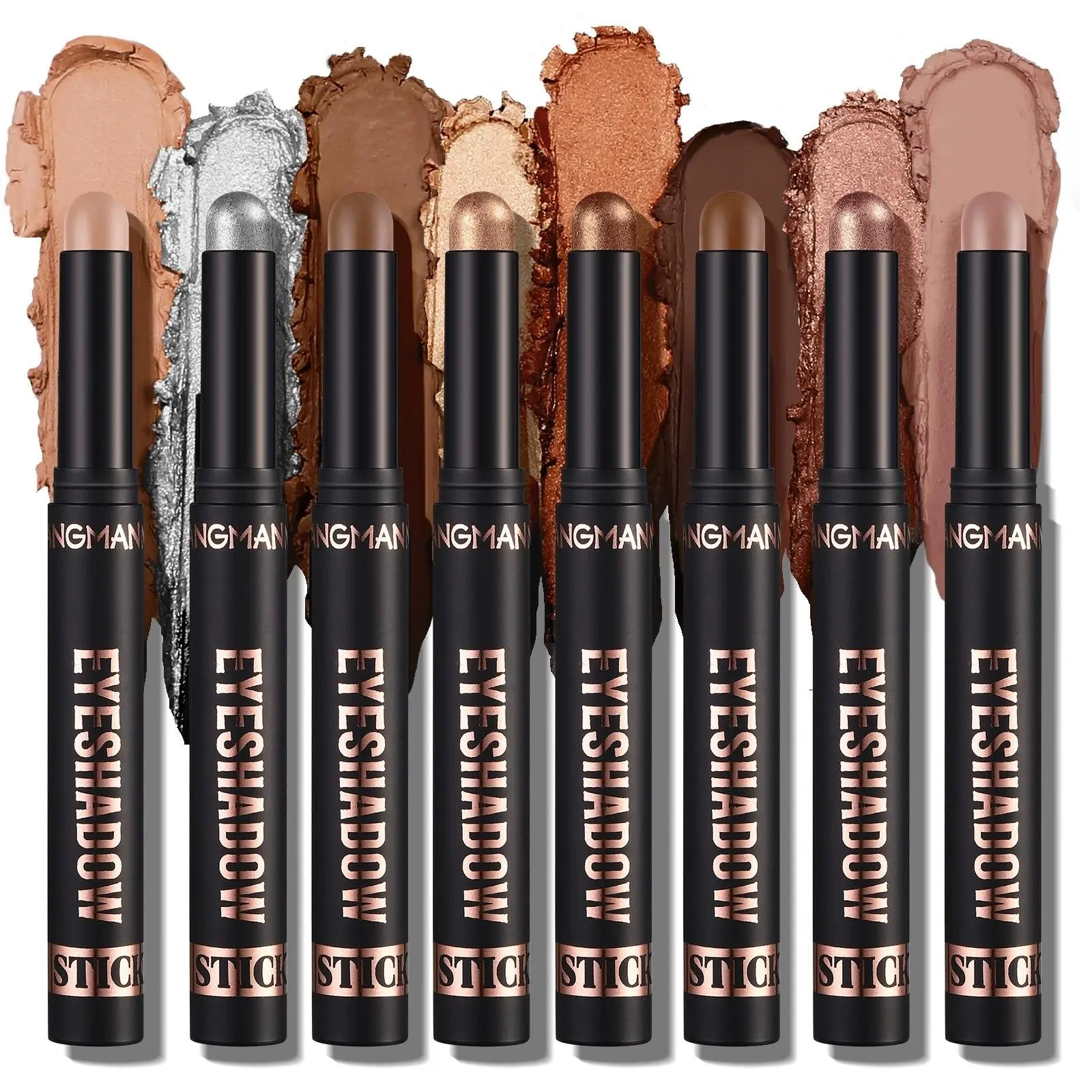 1 Box 8 Pcs Eyeshadow Stick Set, Long-Lasting No Smudge Eye Shadow Sticks, Makeup Essential, Sparkly Shimmer Eyeshadow, Glitter Eyeshadow Stick, Matte Shimmer Glitter Eyeshadow Crayon