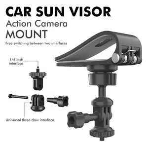Car Sun Visor Panorama Sports Camera Phone Universal Car Mount Fixed Base Shooting Stand Accessories, Car Phone Holders, Vehicle Dashboard Essentials