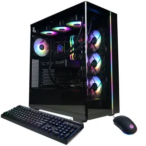 CyberPowerPC SLCAI10200CPG Gaming Desktop PC, AMD Ryzen 9 9900X, 32GB DDR5, GeForce RTX 5060 Ti 16GB, 2TB PCIe 4.0 NVMe SSD, WiFi/BT, RGB Gaming Keyboard/Mouse & Windows 11 Home