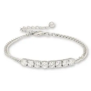 Radiance by Absolute™ 3.44ctw Round Stone Frontal Curb Link Bracelet