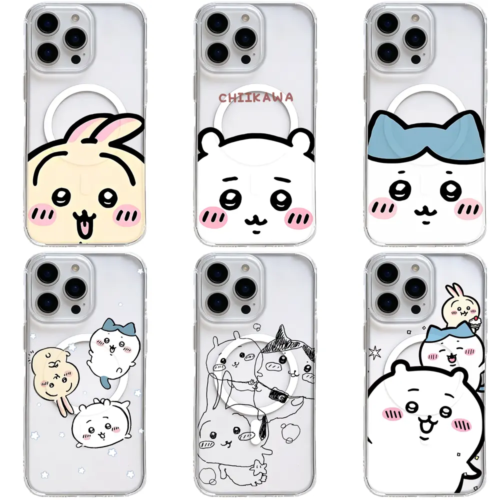 Cute Chiikawa Usagi Hachiware MagSafe Smartphone Case - Eco-Friendly Casing with Magnetic Fit, Shockproof, Anti-Scratch Protective Cover for iPhone 17 Air,16 Pro Max,15,14 Plus,13,12,11 - Contemporary Art Phone Accessory Gift, Accessories, Various Models,