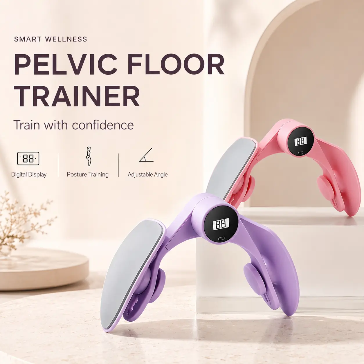 2026 Functional Smart Pelvic Floor Muscle Trainer with Digital Display - Adjustable Thigh-Focused Exerciser, Ergonomic Leg and Hip Training Equipment for Home Workouts, Gym Use