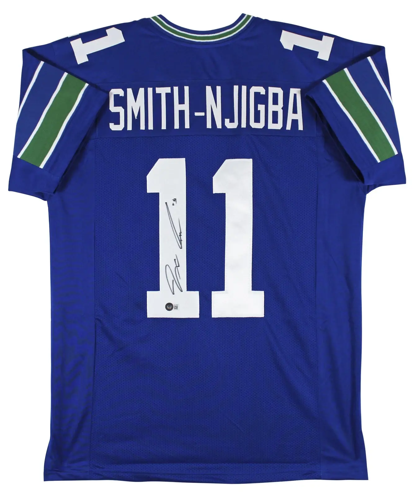 Jaxon Smith-Njigba Authentic Signed Blue Throwback Pro Style Jersey