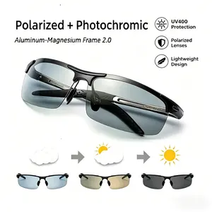 PALESHY High-Definition Photochromic Polarized Sunglasses, Smart Transition Lenses for Long-Distance Clarity, Enhanced Depth Perception UV400 Protection, Lightweight Al-Mg Frame for Driving & Outdoor Sports outdoorfun