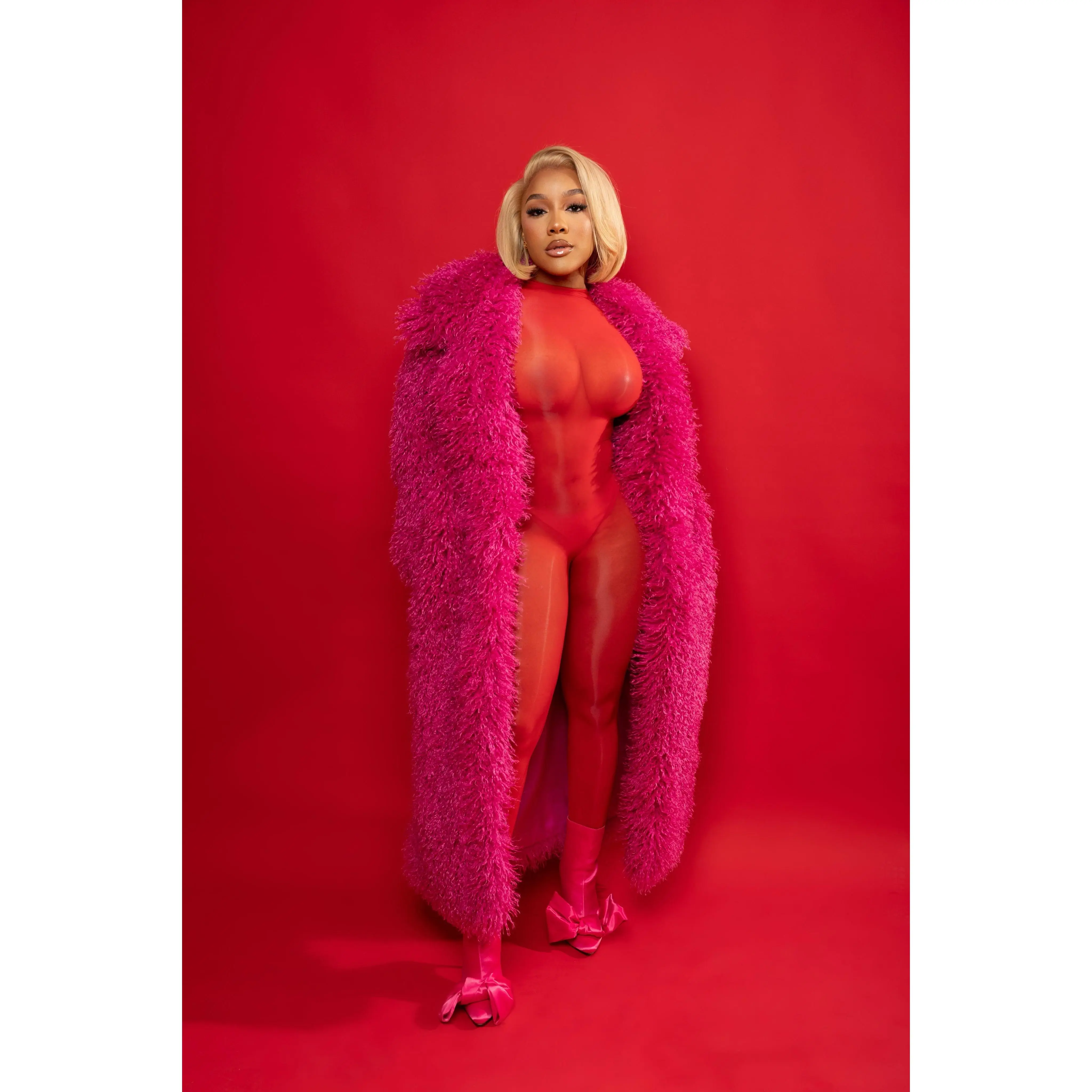 The Heiress Fur Coat - Pink