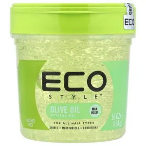 Eco Style Styling Gel, Max Hold, All Hair Types, Olive Oil, 16 oz (454 g)