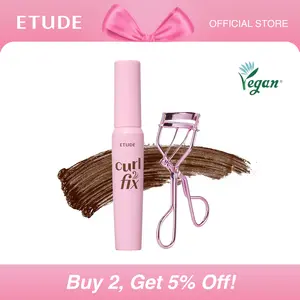 [ETUDE Official] Curl Fix Mascara & Curler Set #02 BROWN | 24H Lifted Lashes | Smudge Proof | Waterproof | Trendy K-Idol Look