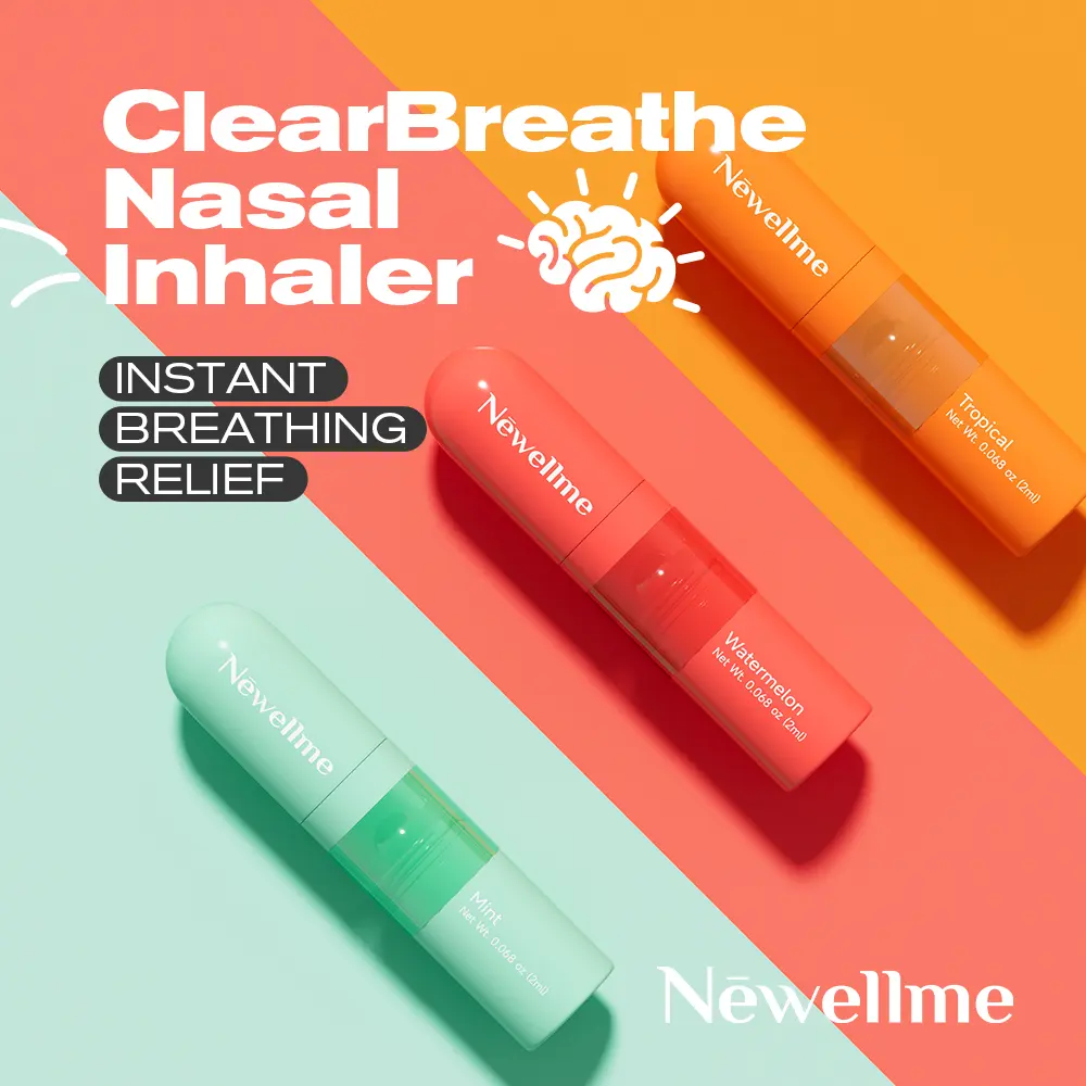 Newellme Nasal Stick - Ultra - Potent Essential Oil Vapors, Instantly Wake You Up, Overcome Drowsiness & Revitalize Your Senses