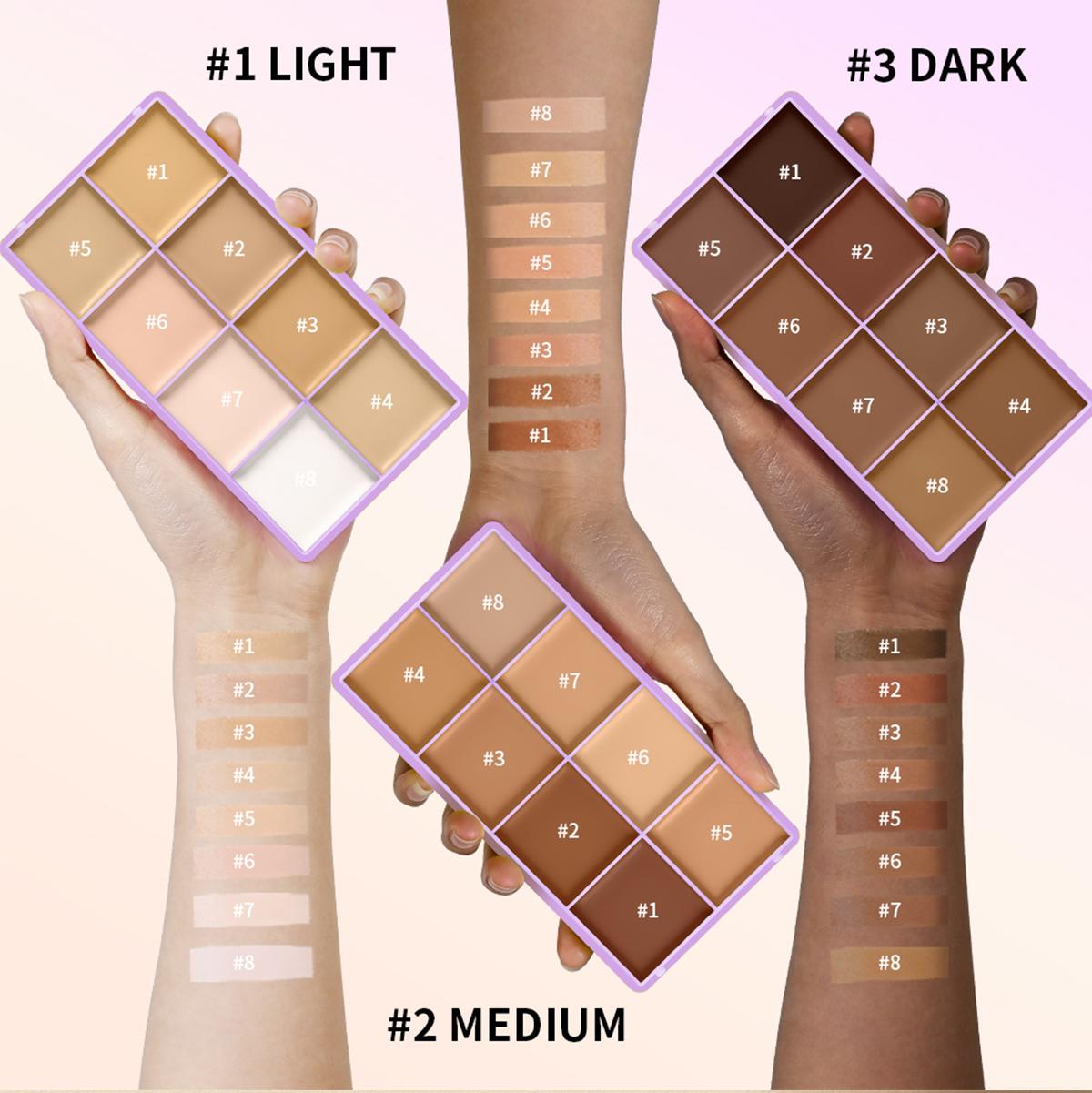 Danchel 1-Count Concealer Palette, Multi-Use Concealer, Longwear Concealer, 8 Shades Available, All-in-One Multi-Effect, Soft Mist Luxury Finish, Waterproof & Transfer-Proof, Long-Wearing, All-Day Coverage, Suitable for All Skin Types