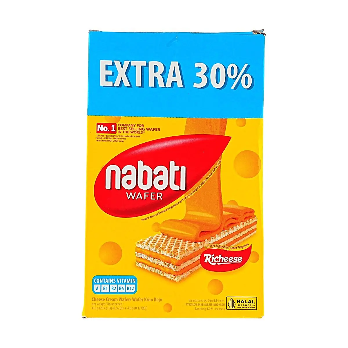Nabati Rich Cheese Wafer Rolls 416g - Crispy & Creamy Snack for Kids & Adults