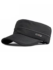 Men's Breathable Military Caps Cadet Army Caps Summer Flat Top Cap