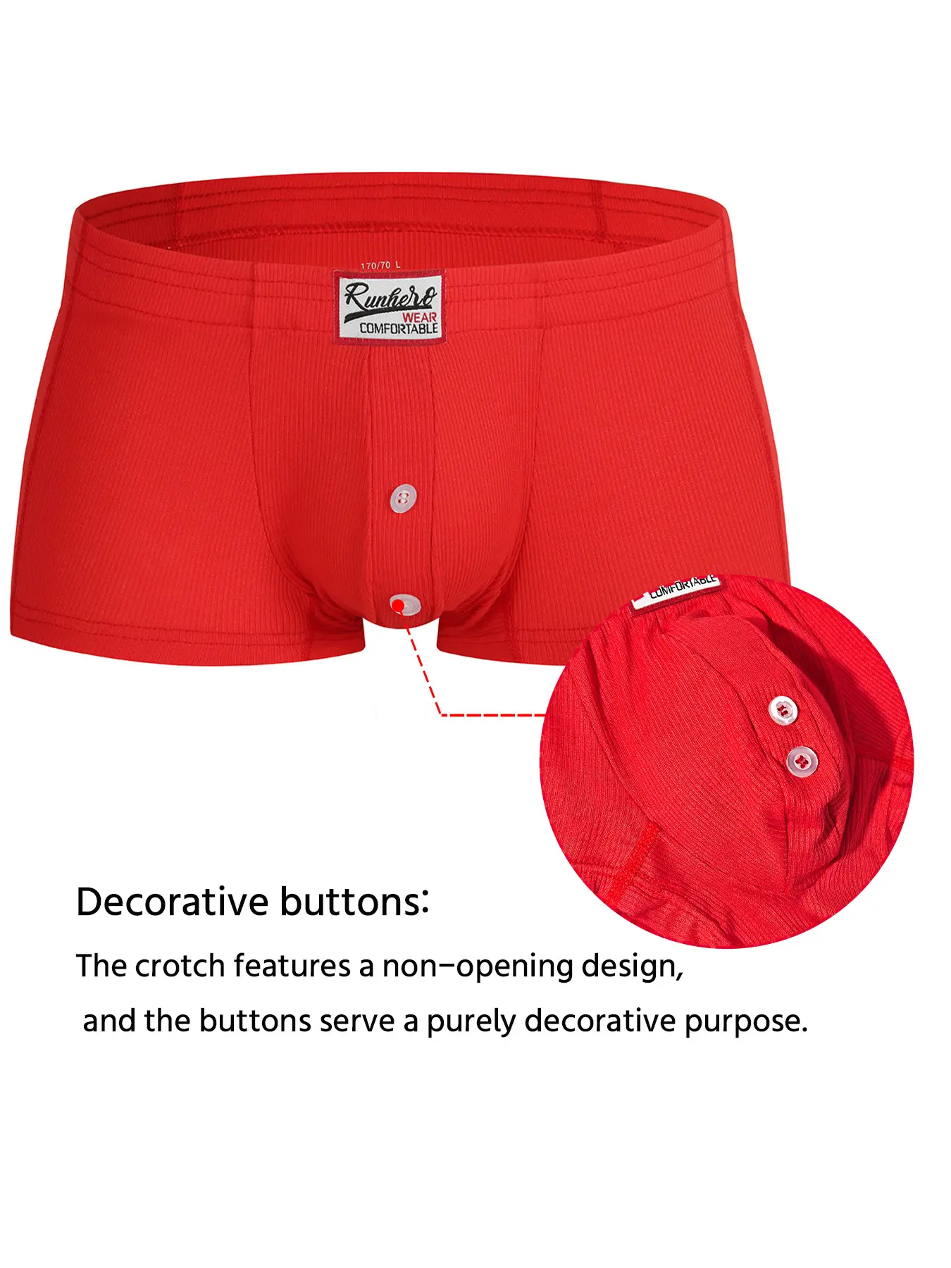 A set of men's four-cornered underwear Soft and comfortable underwear Simple solid-color flat-bottomed underwear Daily casual flat-bottomed underwear Soft Stretch Briefs, Elastic Knit Underwear
