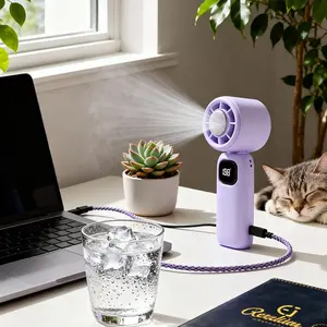 Portable Handheld Turbo Cooling Fan Ds25, 199 Speed Settings, USB Charging, Ideal for Outdoor Activities and Travel, Multi-Functional Personal Cooler