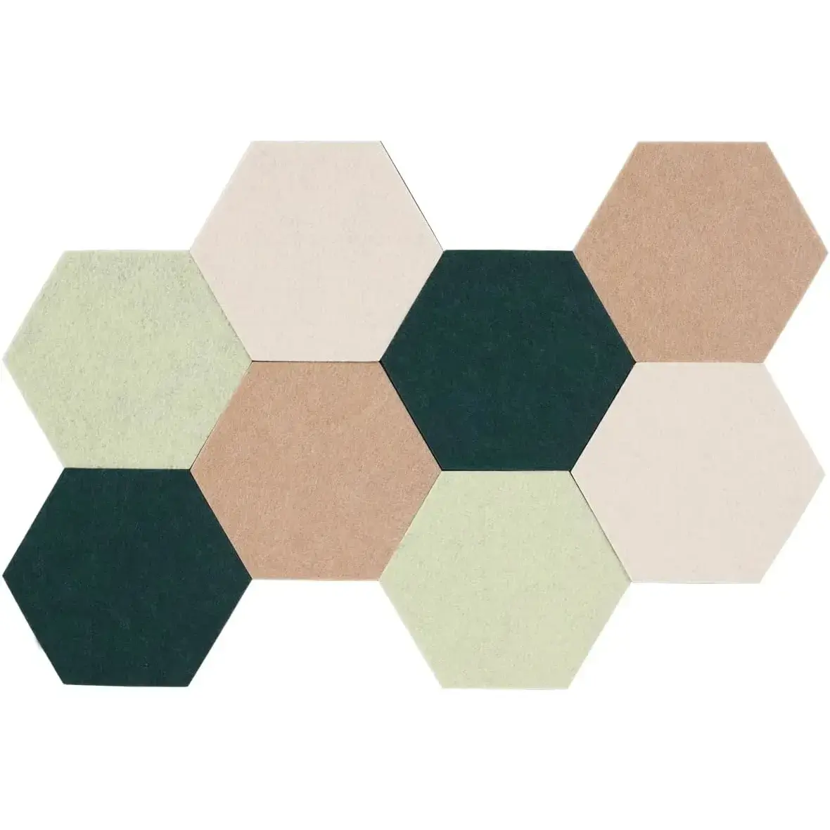 8 Pcs Lightweight Felt+EVA Self-Adhesive Hexagon Bulletin Board Tiles (7.0×6.1 Inches) - Easy Install Indoors Home Wall Decor, Classroom Office Decor, Photo Memo Room Accessories (Green)