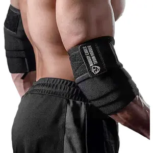 Elbow Wraps for Weightlifting (1 Pair), 47" Elastic Elbow Support & Compression Powerlifting, Fitness, Cross  & Gym Workout - Elbow Straps for Weight Lifting