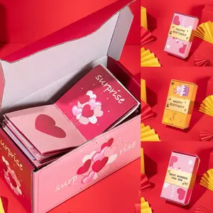20 Bounces Gift Box Explosion Unique Folding Bouncing Red Envelope Cash Box with Confetti for Birthday Anniversary Valentine and Proposal