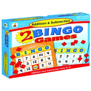 Carson Dellosa Addition & Subtraction Bingo Family Fun Game - 100 Calling Cards, 36 Double-Sided Game Cards, 720 Tokens, for Classroom Instruction