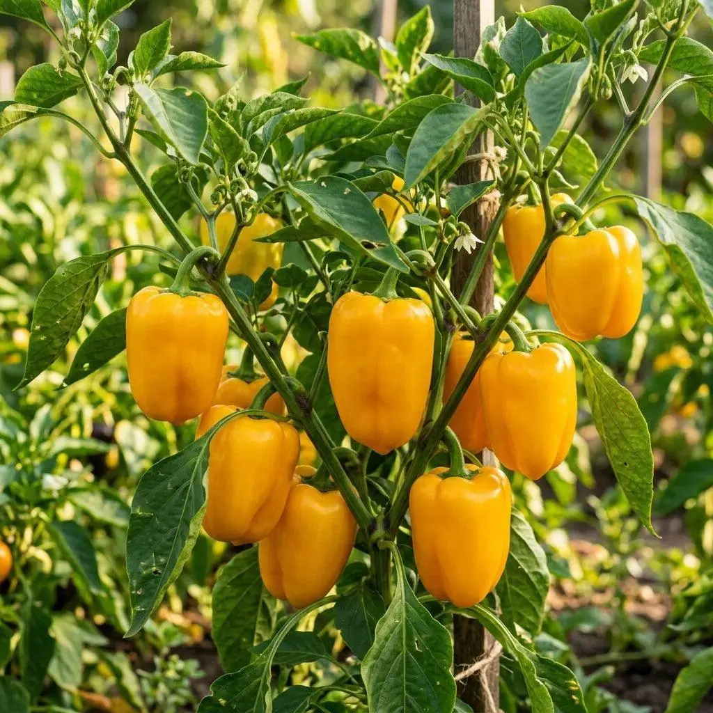 50 Yellow Bell Pepper Seeds for Planting - Bright & Mildly Sweet Vegetable Seeds for Home Garden - Grow Thick-Walled Yellow Peppers